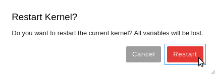 Restart kernel dialog